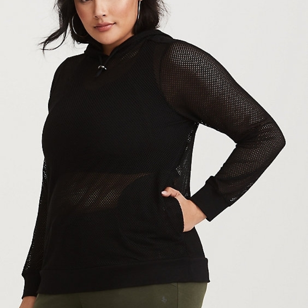 Torrid Black Mesh Hoodie 5